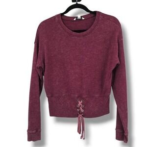 American‎ Eagle Outfitters Lace-Up Cropped Pullover Sweatshirt M